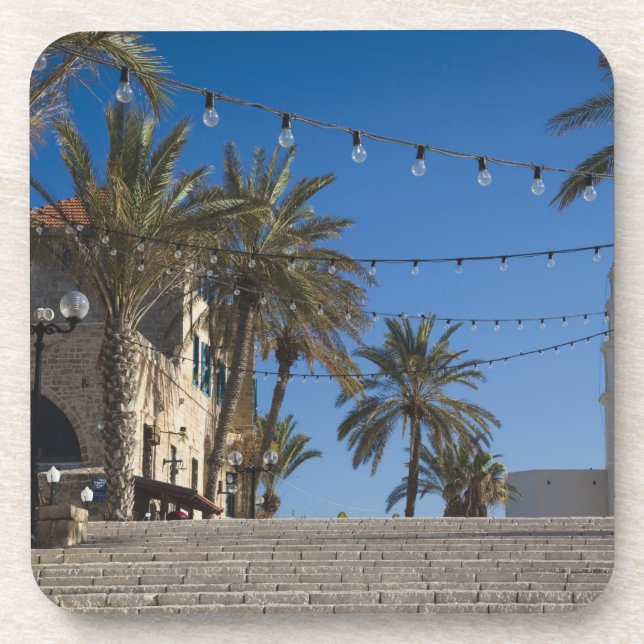 Israel, Tel Aviv, Jaffa, stairs, Old Jaffa Beverage Coaster (Front)