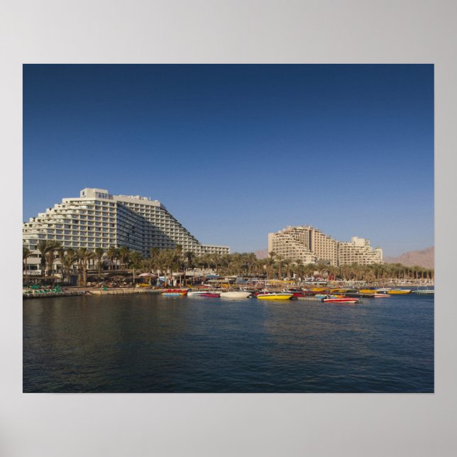 Israel, The Negev, Eilat, Red Sea beachfront Poster (Front)