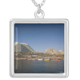 Israel, The Negev, Eilat, Red Sea beachfront Silver Plated Necklace