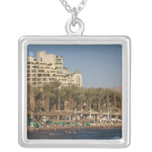 Israel, The Negev, Eilat, Red Sea beachfront Silver Plated Necklace