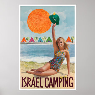 Israel Travel Poster Retro Camping Poster Vintage