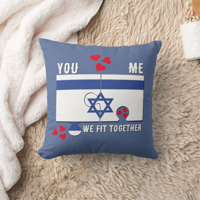 Israel Tu B'Av WE FIT TOGETHER Couples Valentine Throw Pillow (Blanket)