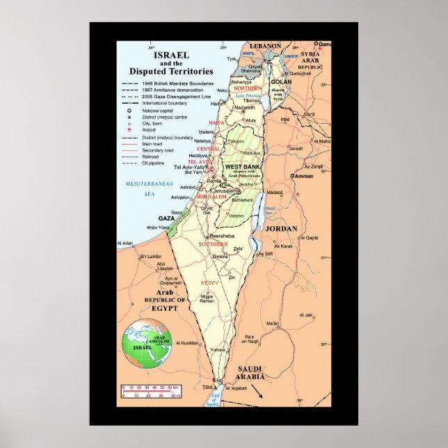 Israel - Understanding The Boundary Disputes Poster (Front)