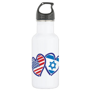 Israel USA Love Water Bottle