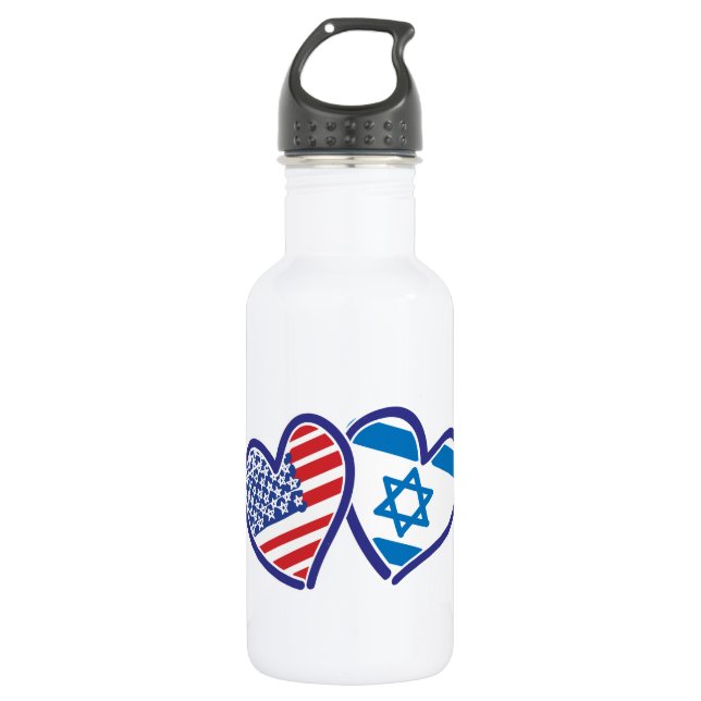 Israel USA Love Water Bottle (Front)
