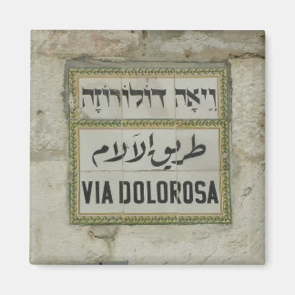 Israel - Via Dolorosa Christian pilgrims Jerusalem Magnet