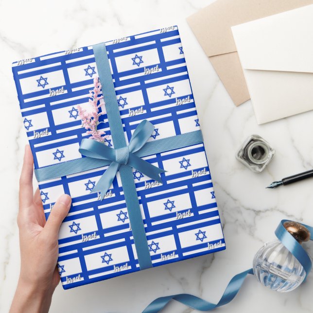 Israel Wrapping Paper, Blue, Israeli Flag Paper (Gifting)