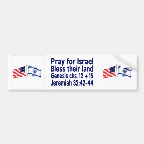 Israeli  American flag collection Bumper Sticker