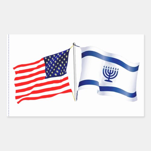Israeli American flag collection Rectangular Sticker