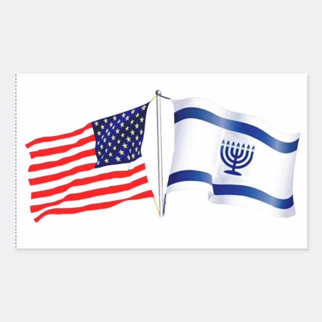 Israeli American flag collection Rectangular Sticker (Front)