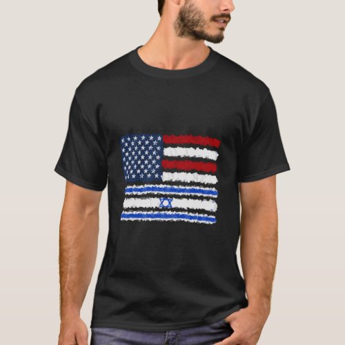 Israeli American Flag Israel Usa Roots America Gif T_Shirt