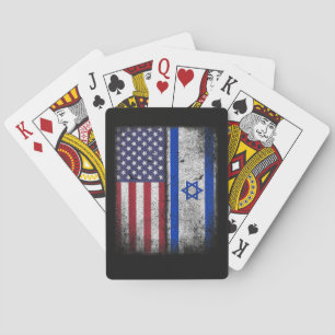 Israeli American Flag Israel Usa Roots America Poker Cards