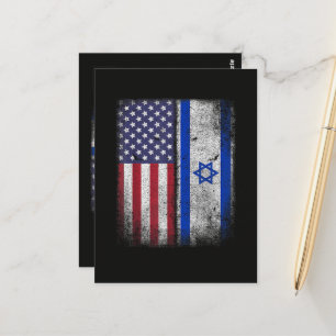 Israeli American Flag Israel Usa Roots America Postcard