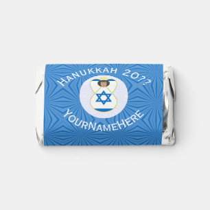 Israeli Angel Hanukkah Flag Personalized Hershey's Miniatures