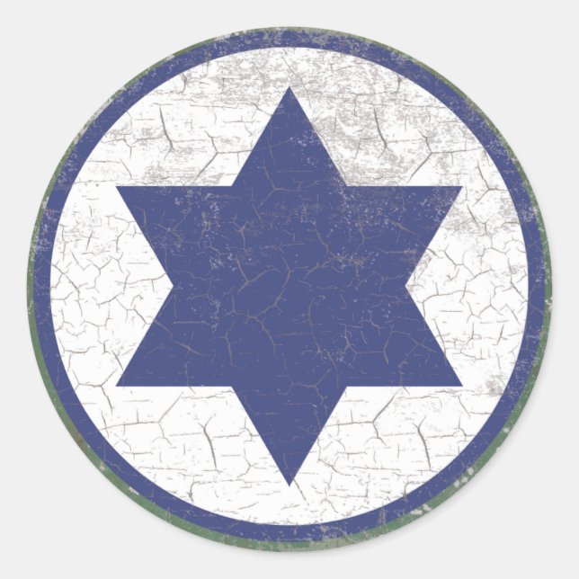 Israeli Blue Star Air Force Roundel Rustic Classic Round Sticker (Front)