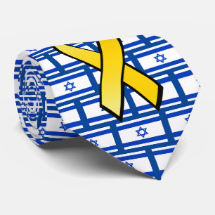 Israeli Flag Bring Them Home Free the Hostages Neck Tie