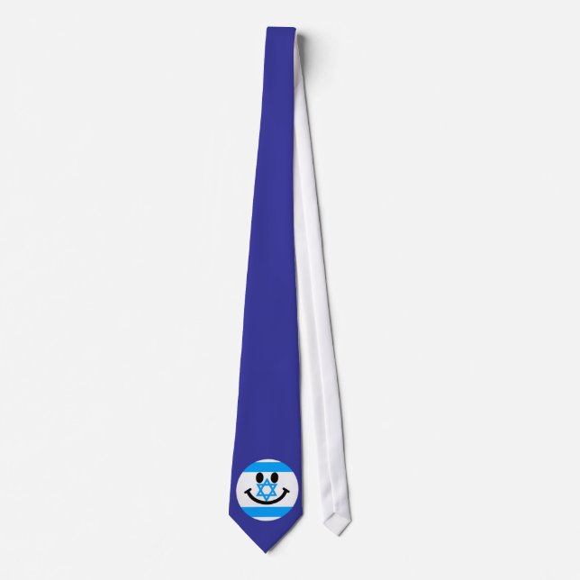 Israeli flag face neck tie (Front)