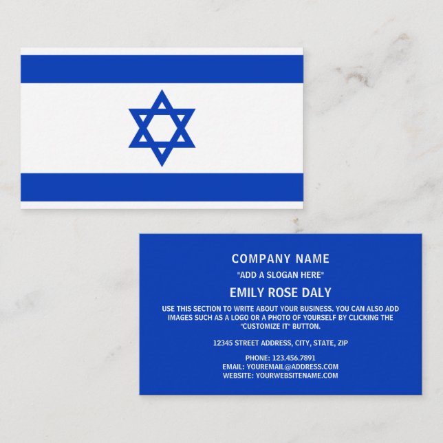 Israeli Flag, Flag of Israel Business Card (Front/Back)