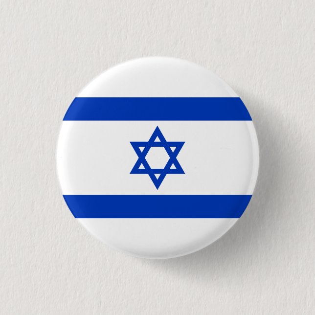 Israeli Flag, Flag of Israel Button (Front)