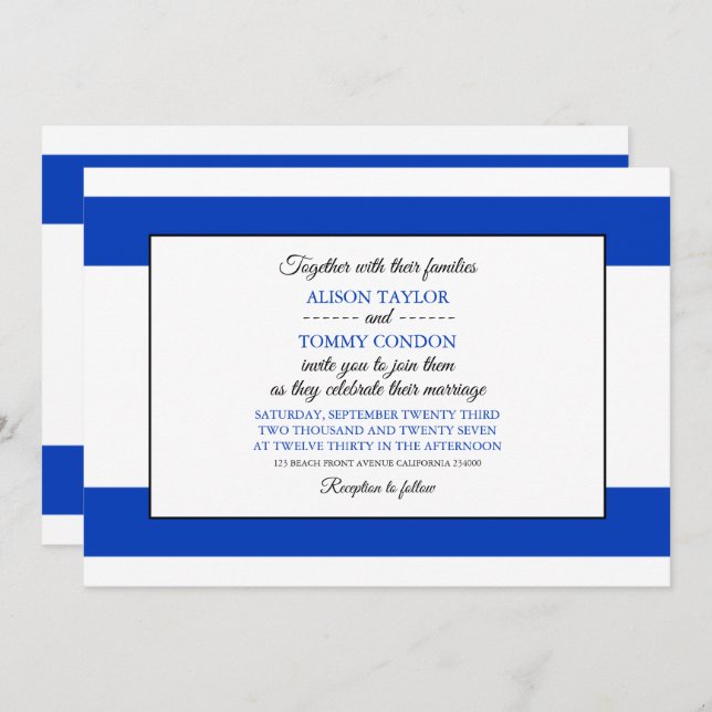 Israeli Flag, Flag of Israel Wedding Invitation (Front/Back)