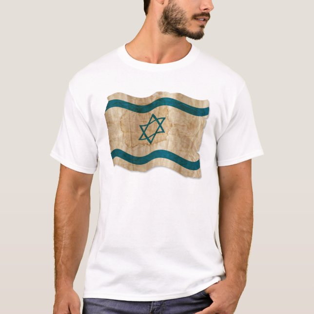 Israeli Flag in Vintage T-Shirt (Front)