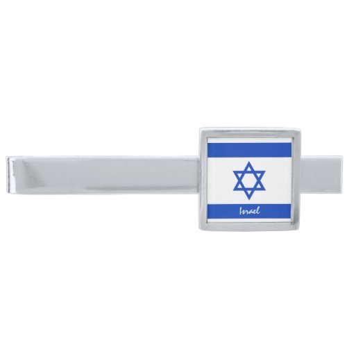 Israeli Flag Israel fashion shirt Studs business Silver Finish Tie Bar
