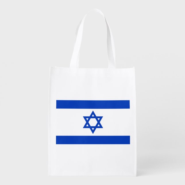 Israeli Flag (Israel) Grocery Bag (Back)