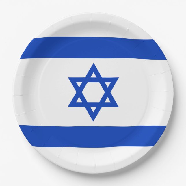 Israeli Flag (Israel) Paper Plates (Front)