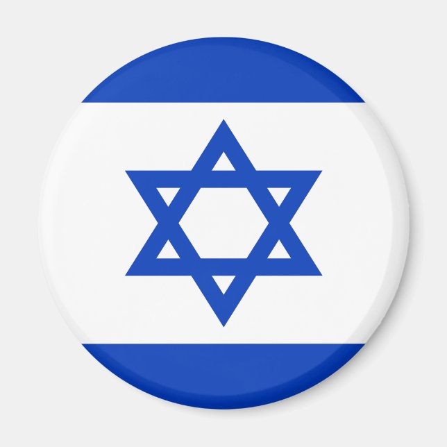 Israeli Flag Jewish Star Blue and White Magnet (Front)