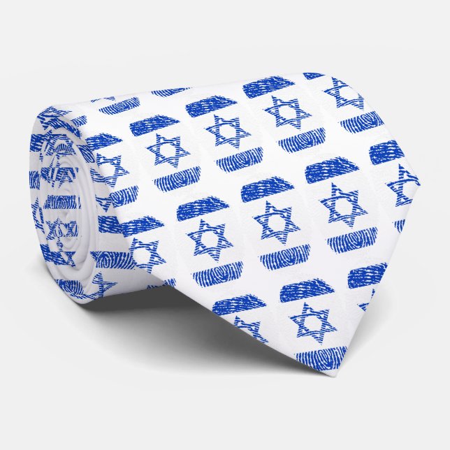 Israeli Flag Neck Tie (Rolled)