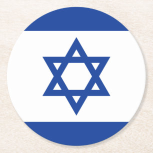 Israeli flag of Israel paper drink coasters