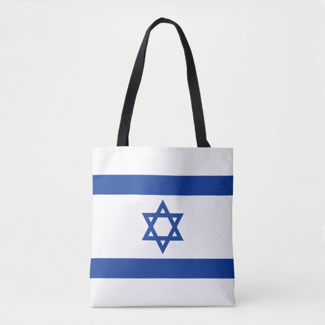Israeli flag of Israel shopping tote bag (Front)