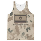 Israeli Flag On Desert Camo All-Over-Print Tank Top (Front)