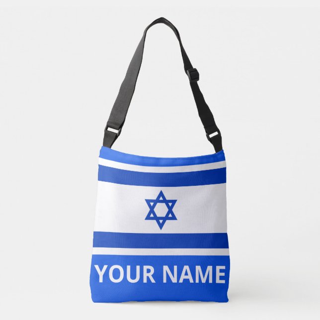 Israeli Flag Personalized Crossbody Bag (Front)