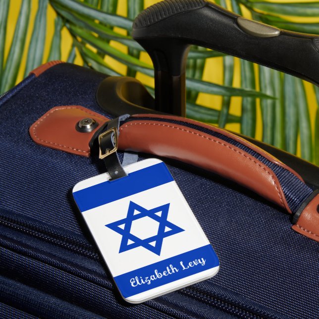 Israeli Flag Personalized Luggage Tag (Front Insitu 1)