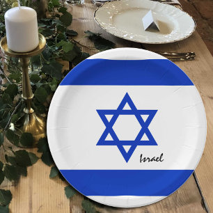 Israeli Flag plates, party, sports, Israel Paper Plates