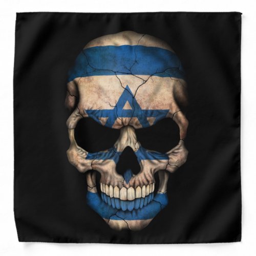 Israeli Flag Skull on Black Bandana