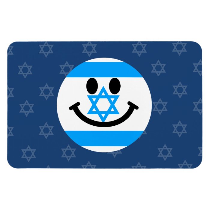 Israeli flag smiley face flexible magnets