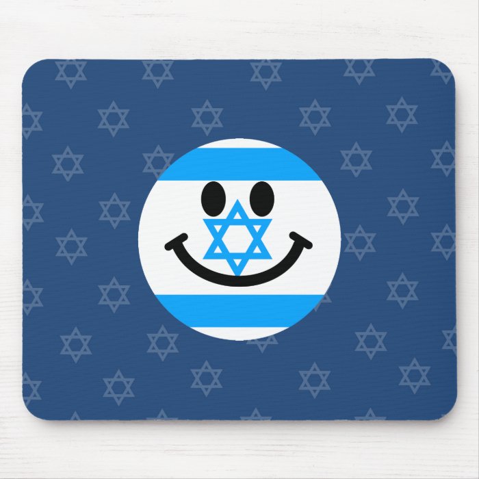 Israeli flag smiley face mousepads