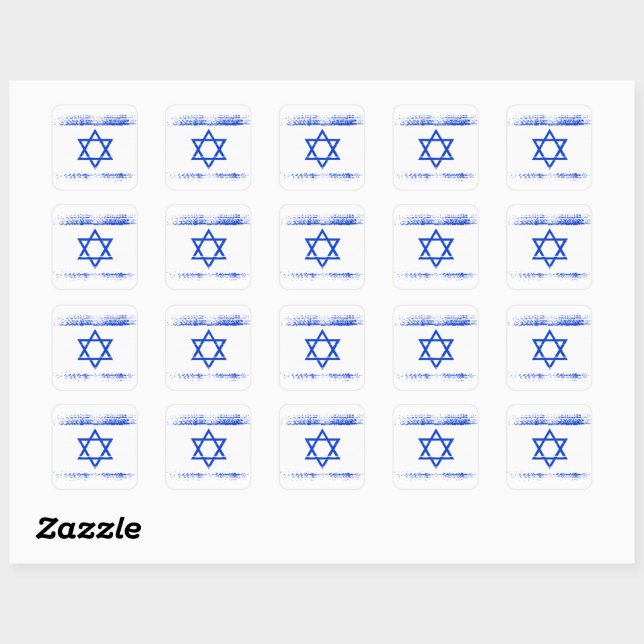 Israeli flag square sticker (Sheet)