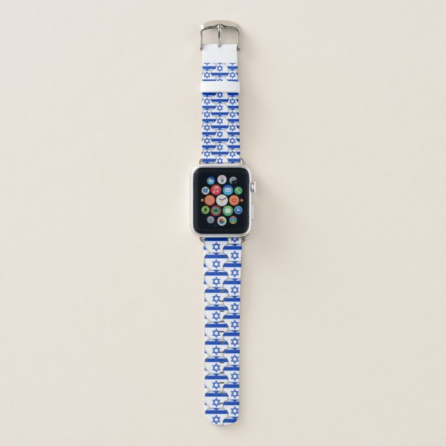 Israeli Hearts & Israeli Flag fashion / Israel Apple Watch Band (Front)