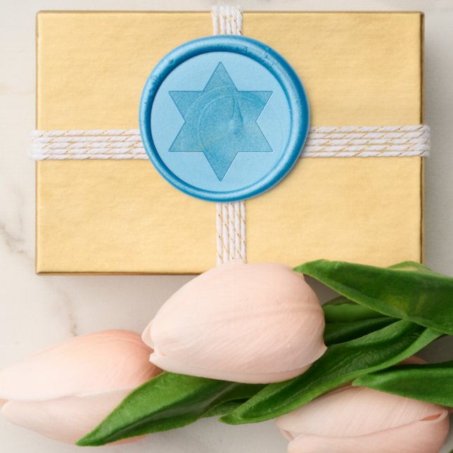 Israeli IAF Blue Star Roundel Wax Seal Sticker (Front)