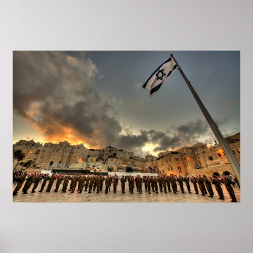 Israeli IDF Soldiers at Western Wall Plaza Poster