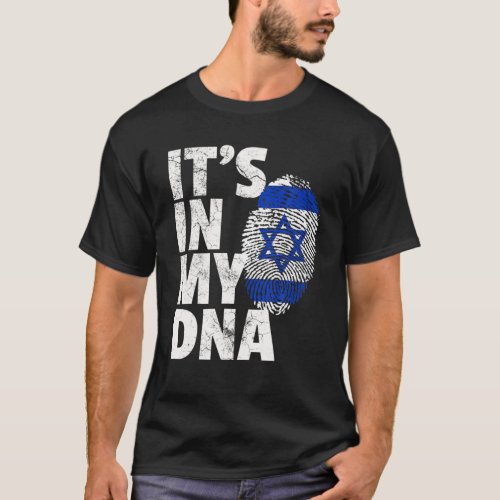 Israeli Israel Flag ITs IN MY DNA Christmas Gift T_Shirt