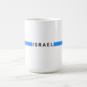 Israeli minimalistic flag coffee mug
