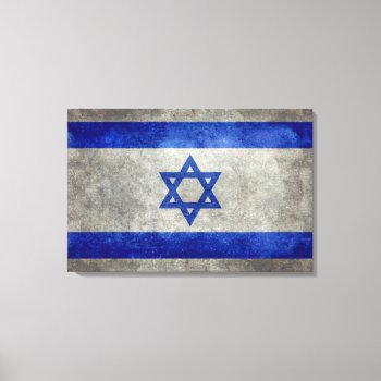Israeli National Flag On Stone Texture Canvas Print by Lonestardesigns2020 at Zazzle