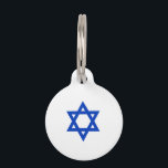 Israeli Star of David Pet Tag<br><div class="desc">Design with Star of David from Israeli flag</div>