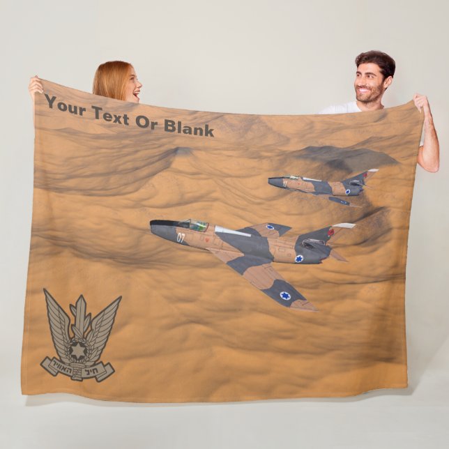 Israeli Super Mystères Over The Desert Fleece Blanket (In Situ)