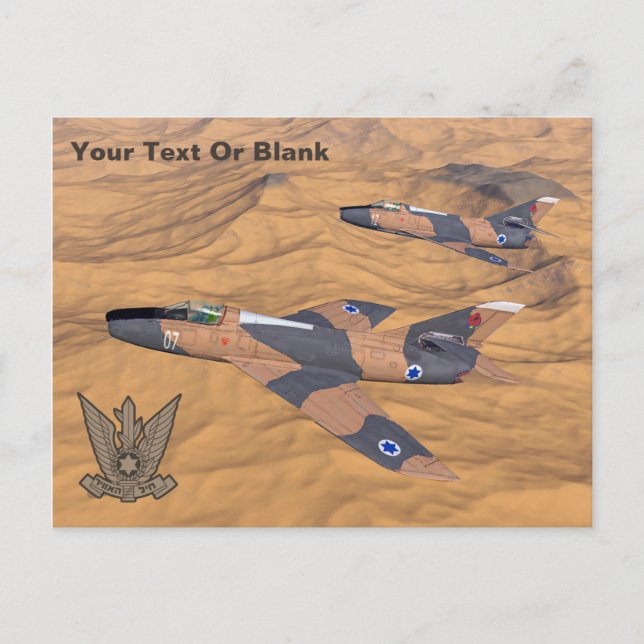 Israeli Super Mystères Over The Desert Postcard (Front)