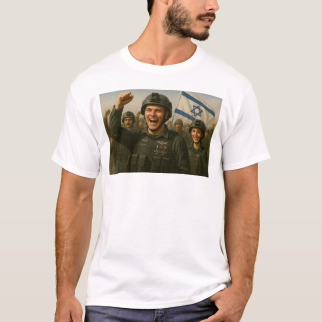 Israeli Troops Celebrate United Victory T-Shirt (Front)